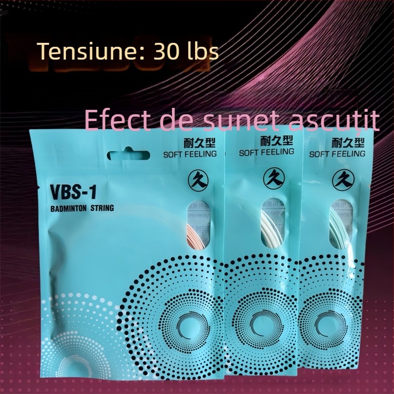 Șnur de racquetă badminton – compozit rășină-nylon, material rezistent pentru badminton și tenis de masă