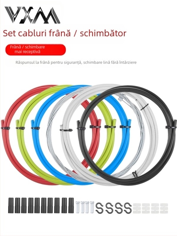MOTSUV Set țevi cablu de frână pentru biciclete de drum și MTB — frânare mecanică, compatibil cu V-brake
