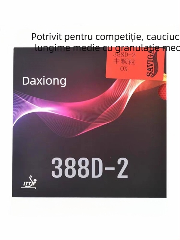 Guma pentru tenis de masă Dawei 388D-2, adeziv lung, unică, cu țepi medii și strat de burete
