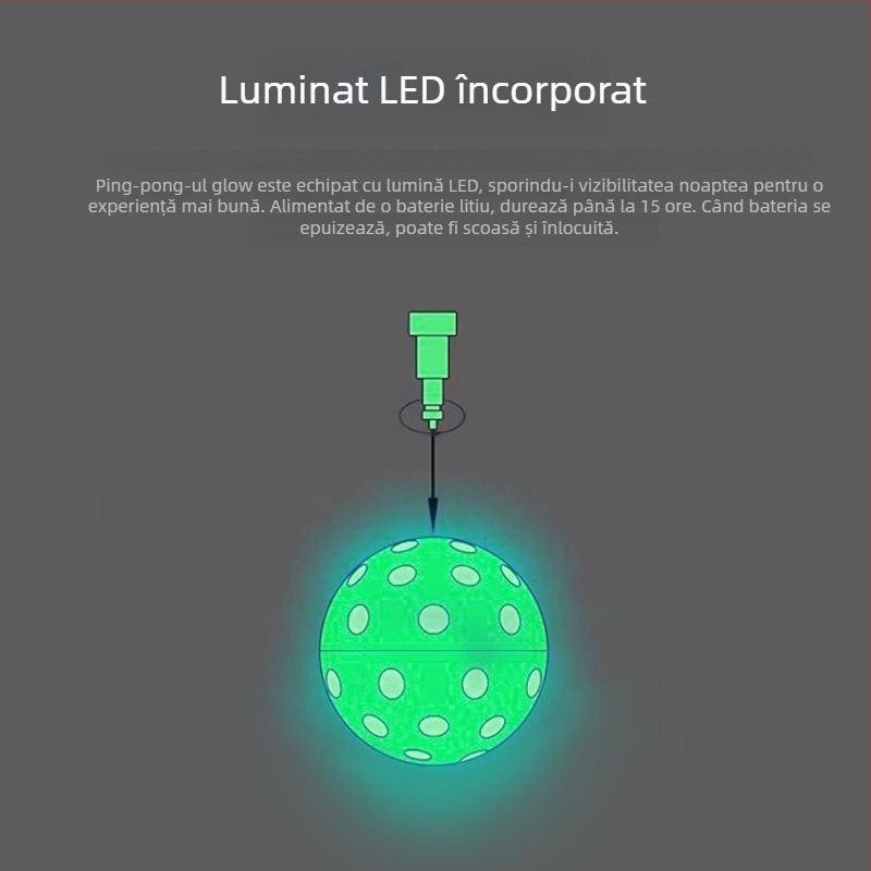 Minge pickleball cu 40 de găuri, TPE modificat, 30 g