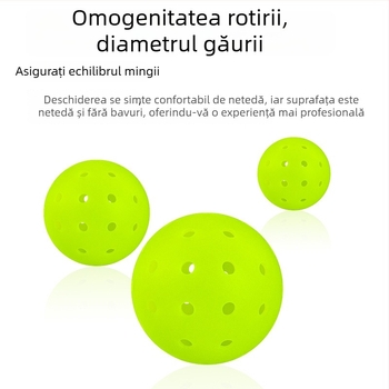 Minge de pickleball profesională, cu 48 găuri, rotomoldată, din PE, greutate 26 g ± 3 g, pentru joc în exterior