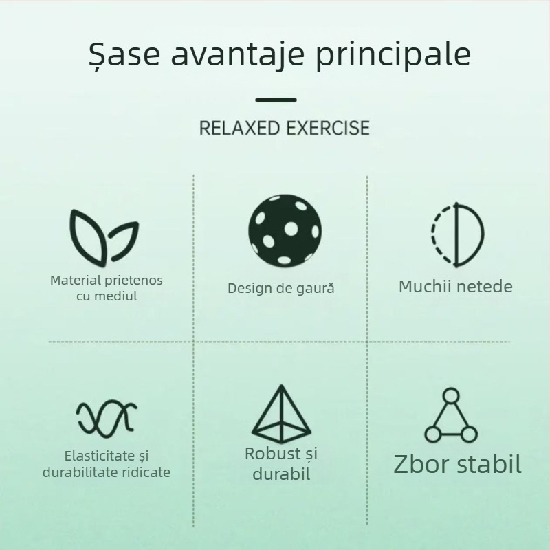 Double Happiness DHS set de 4 mingi de pickleball, 40 găuri, material PE