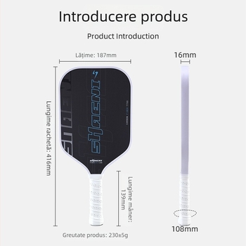 Paletă pickleball T700 din fibră de carbon, cu nucleu fagure pentru exterior