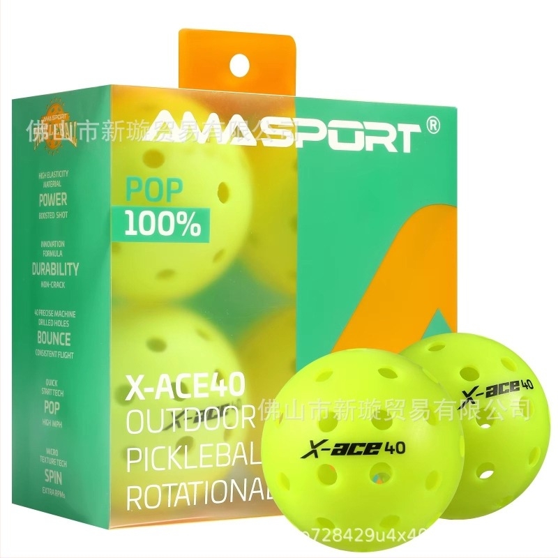 AMASPORT Minge pickleball, 40 găuri, certificat USAPA, rotomoldată pentru competiții