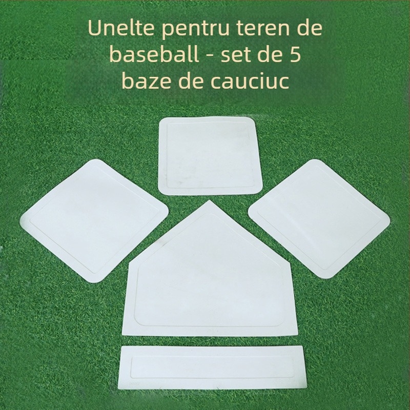 Set din cauciuc - baze de baseball și placă de acasă, impermeabil, ecologic, rezistent la uzură, îngroșat, 5 piese