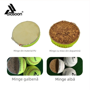 Softball pentru antrenament și competiție — Material PU, imprimare logo disponibilă, brand ADS, potrivit pentru alte jocuri cu mingi