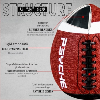 Minge Passback din piele PU, rezistentă la praf, cusută mecanic pentru antrenamente în aer liber de quarterback
