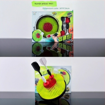 Joc cu ținte din plastic – darts moi, 2 în 1, pentru interior/exterior, dezvoltă abilități emoționale și cognitive, pentru copii 4–6 ani