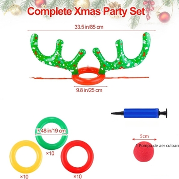 Ineluri gonflabile pentru aruncat cu coarne din PVC, joc de familie pentru petreceri, material PVC, vârsta 7–14 ani
