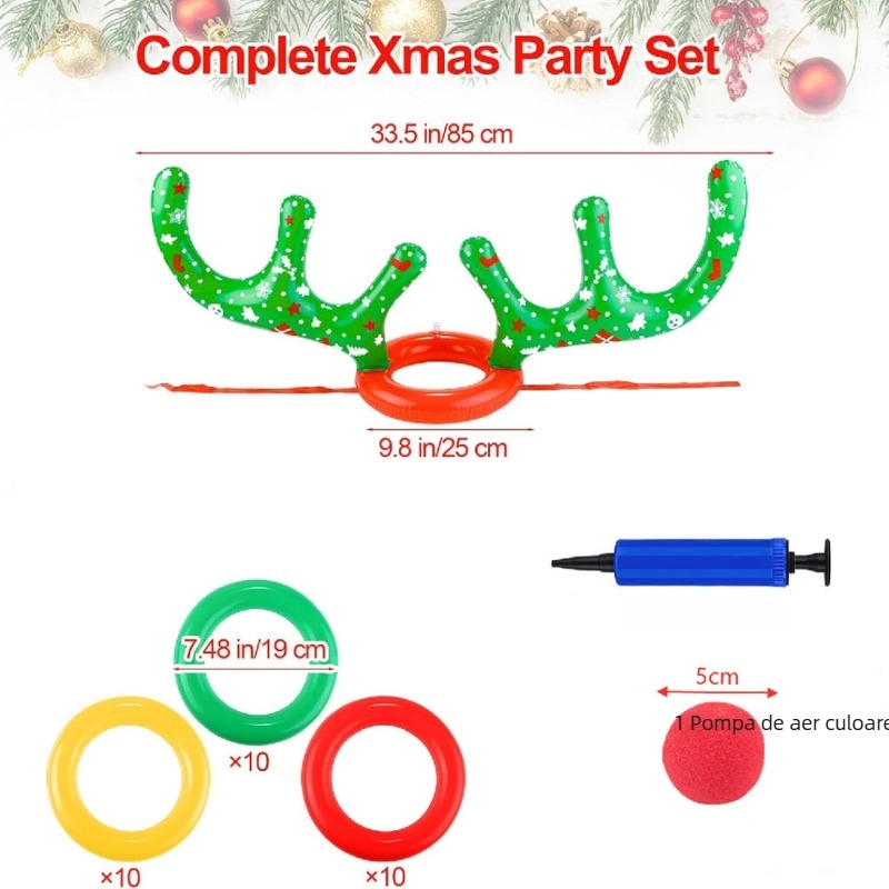 Ineluri gonflabile pentru aruncat cu coarne din PVC, joc de familie pentru petreceri, material PVC, vârsta 7–14 ani