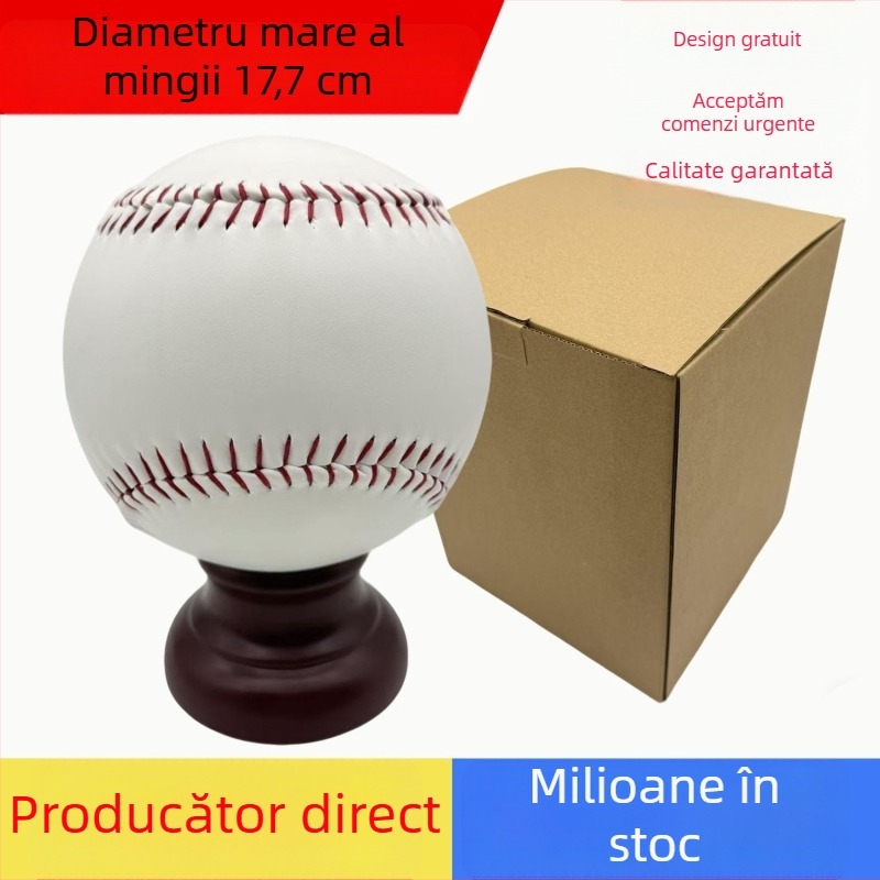 Ornament baseball memorial cu bază de expunere din lemn, minge din PVC, nucleu de plută, logo personalizabil