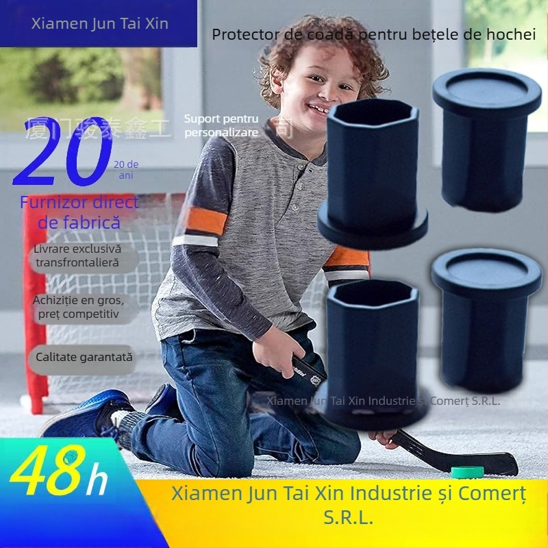 Capăt de protecție pentru bețe Lacrosse/Hockey, elastomer termoplastic, formă octagonală, imprimare siglă (elastomer termoplastic; formă octagonală; imprimare siglă)