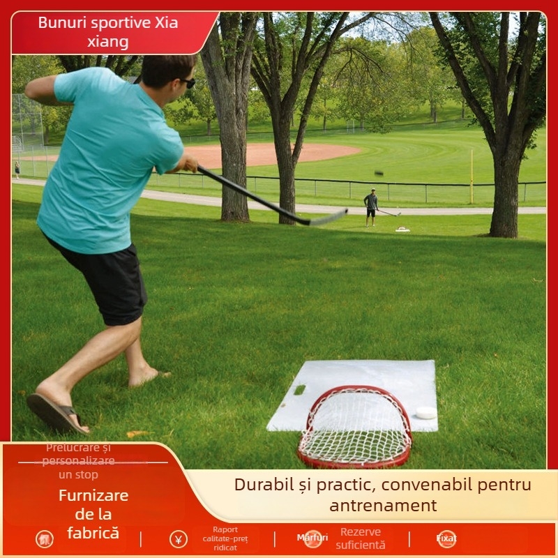 Poartă de hochei pentru antrenamente în aer liber — cadru din oțel carbon, pliabilă și portabilă, personalizabilă, pentru sporturi pe gheață și zăpadă