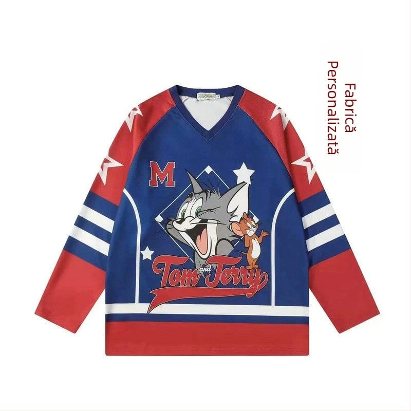 Uniformă de hochei pe gheață, personalizată, imprimare sublimată digitală, uscare rapidă, 100% poliester, pentru adulți, unisex