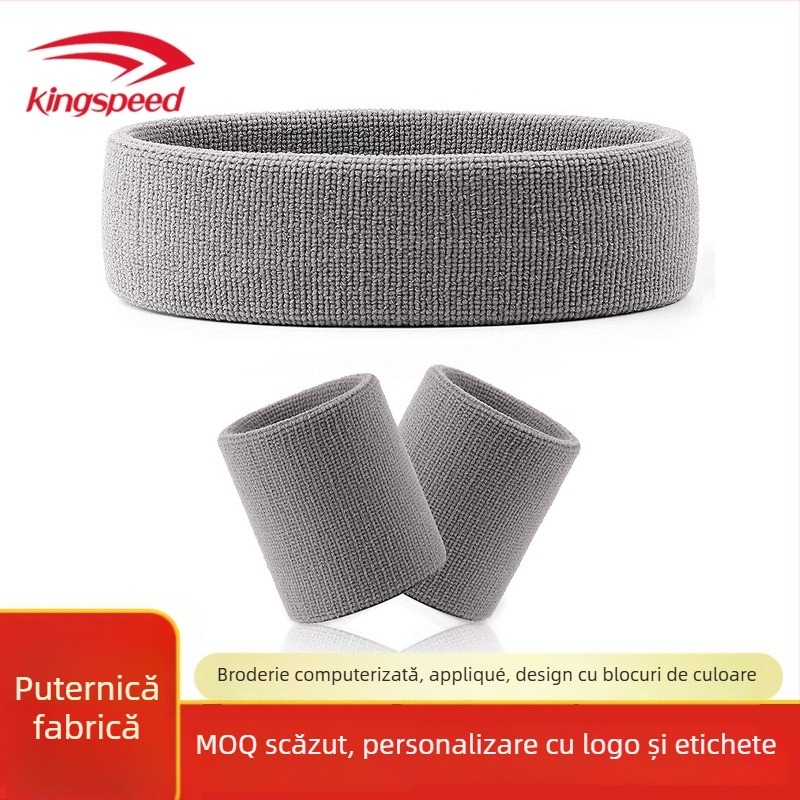 Bandă sport tricotată din nylon pentru încheietura mâinii și bandă pentru cap - Material principal: Nylon 85% + filament de latex 15%; Absorbantă de transpirație; Potrivită pentru alergare, fitness, ciclism, drumeții, dans