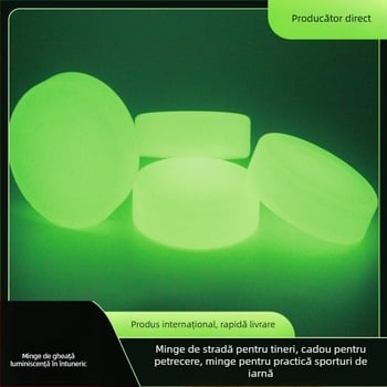Rong Hui puck de hochei din PVC, luminescent în întuneric, imprimare logo, personalizare disponibilă