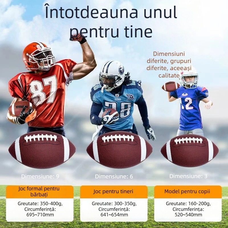 minge de fotbal american pentru antrenament – material PVC/PU/super fibre, cusută la mașină, marcă Dragon across the river, categorie Fotbal, fără personalizare