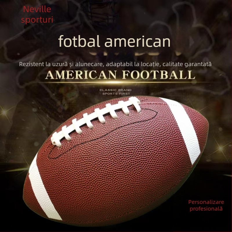 Minge de fotbal american PU – antiderapantă, rezistentă la uzură, cusută la mașină, pentru antrenament tineri și adulți