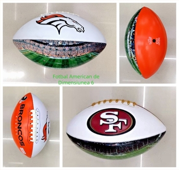 Minge rugby No. 5, material PU, cusătură cu mașină, logo tipărit OK