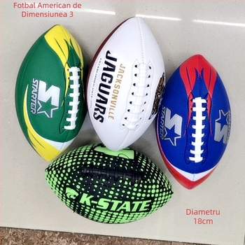 Minge rugby No. 5, material PU, cusătură cu mașină, logo tipărit OK