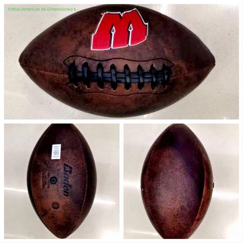 Minge rugby No. 5, material PU, cusătură cu mașină, logo tipărit OK