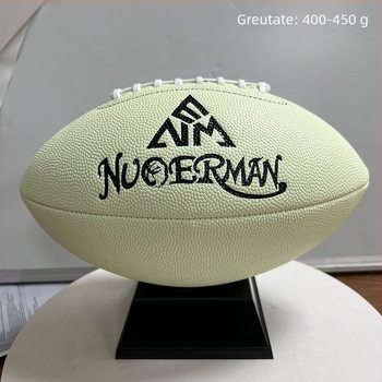 Fotbal american din PU luminescent cu gravură — minge autentică pentru antrenament și meci, brand Norman, cusături realizate pe mașină