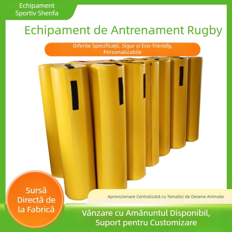 Echipament de antrenament rugby — burete cilindric mic din PVC, cusătură mecanizată, imprimare logo disponibilă, stil american și britanic