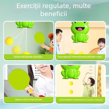 Antrenor de tenis de masă pentru acasă - dispozitiv PVC pentru coordonare mână-ochi și jucărie educativă
