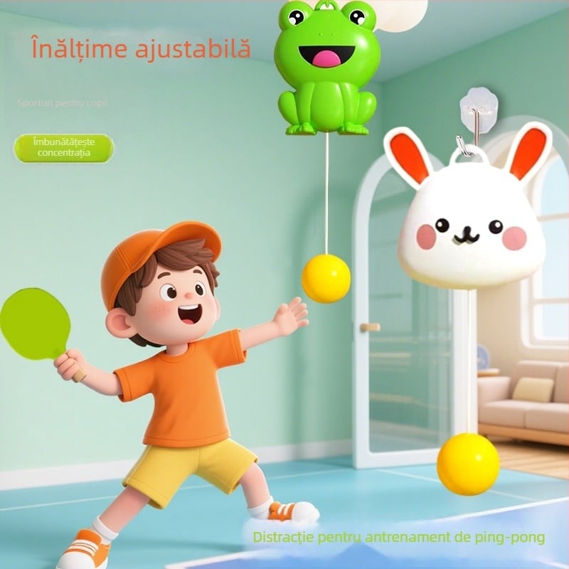 Antrenor de tenis de masă pentru acasă - dispozitiv PVC pentru coordonare mână-ochi și jucărie educativă