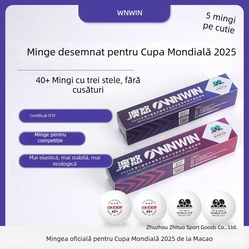 Mingi de ping-pong fără cusături, Cupa Mondială, trei stele, a 25-a ediție a Cupei Mondiale (Brand: Gold Source; Material: materiale compozite; Categorie: tenis de masă)