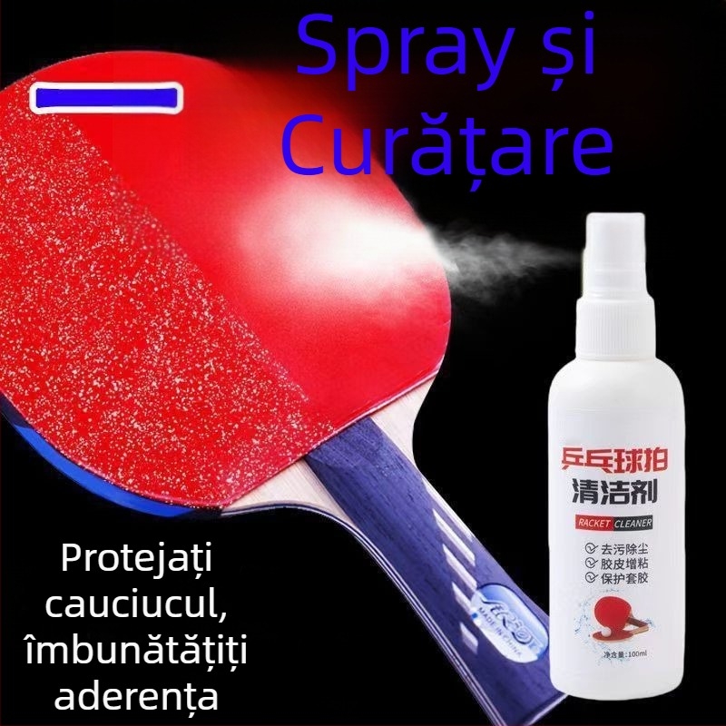 Spray de curățare pentru rachetă de ping-pong — detergent universal, dezinfectare sigură, 100 ml, cutie cu 200 buc.