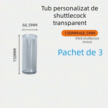 Container portabil transparent pentru shuttlecocks cu capac – PU material, țesătură impermeabilă, brand Vzsei War God Feather, pentru badminton și tenis de masă (adulți)