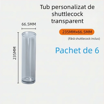 Container portabil transparent pentru shuttlecocks cu capac – PU material, țesătură impermeabilă, brand Vzsei War God Feather, pentru badminton și tenis de masă (adulți)