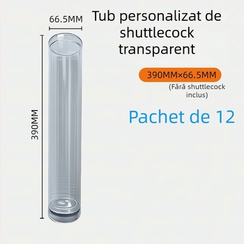 Container portabil transparent pentru shuttlecocks cu capac – PU material, țesătură impermeabilă, brand Vzsei War God Feather, pentru badminton și tenis de masă (adulți)