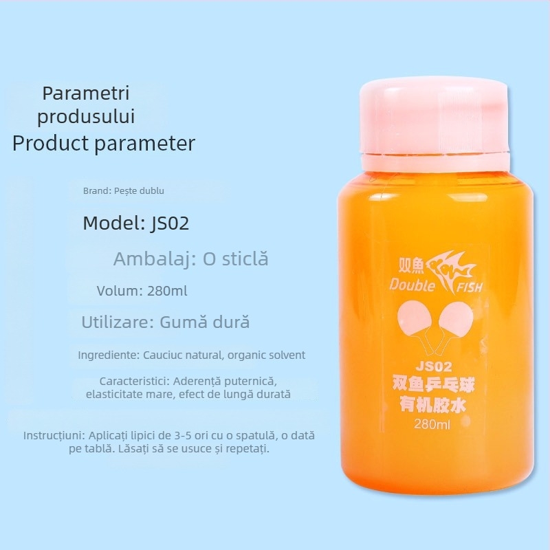 Pisces lipici pentru tenis de masă – adeziv organic, 280 ml, model JS02, pentru paletele de ping-pong