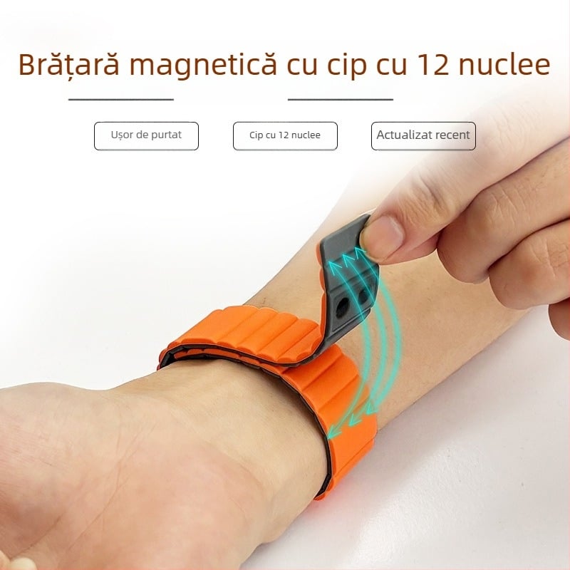 Brățară Bio-Resonanță cu cip de 12 nuclee, brățară magnetică din silicon pentru îmbunătățirea microcirculației, tehnologie de unde scalare