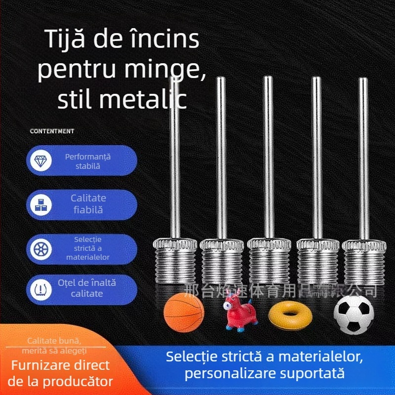 Acul de umflat din oțel inoxidabil pentru mingi - pompă manuală Thunder huiya, cod produs Qz01