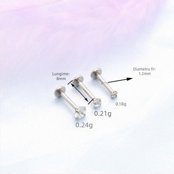 Bijuterii piercing – stil coroană, oțel inoxidabil, placare electrolitică, pentru femei