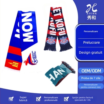 Șal personalizat pentru fani de fotbal - Material: Acrilic + Elastan; Imprimare logo disponibilă; Cod produs: Custom scarf; Potrivit pentru fotbal