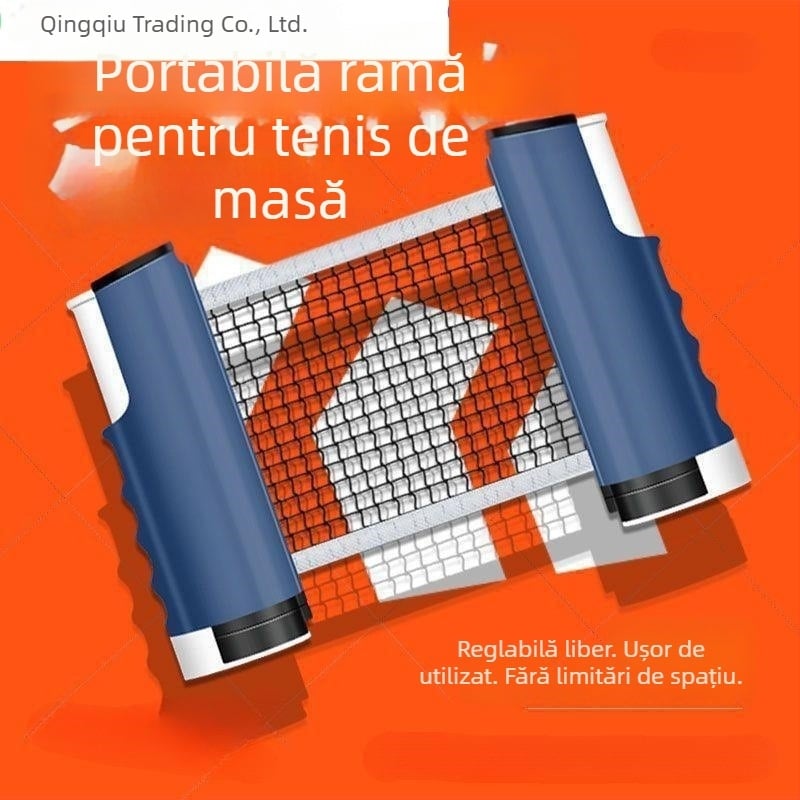 Rui Yuan Net portabil pentru tenis de masă, telescopic, cu țesătură, auto-susținut, pentru interior/exterior