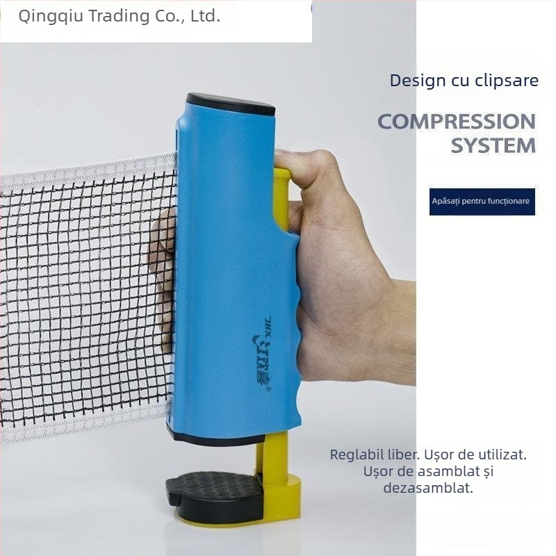 Rui Yuan Net portabil pentru tenis de masă, telescopic, cu țesătură, auto-susținut, pentru interior/exterior
