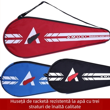 Geantă Hanpu pentru rachete badminton, pentru una sau două rachete, material Oxford impermeabil, logo imprimat, pentru adulți, geantă badminton/tenis
