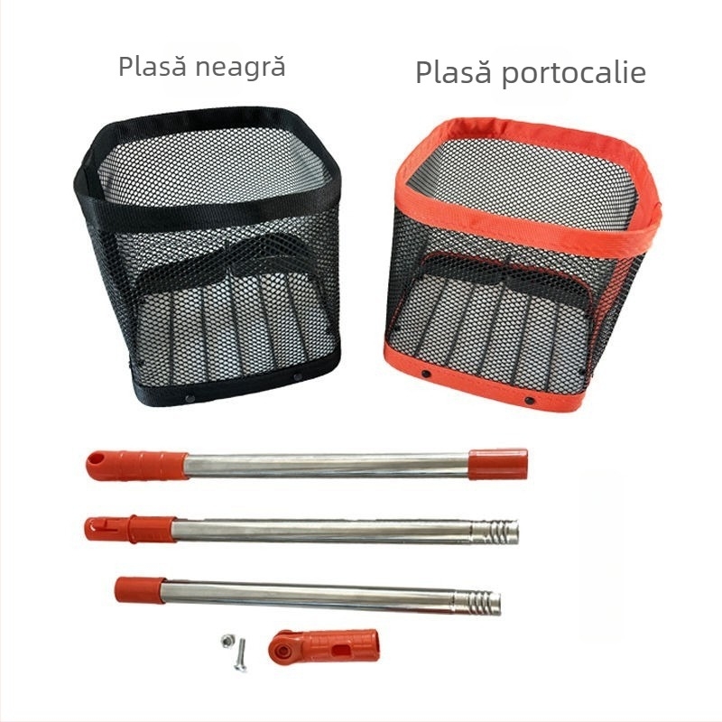 Colector de mingi pentru tenis de masă — portabil, telescopic, plasă; pentru teren de antrenament; acoperire fără unghiuri moarte; coș de colectare a mingilor