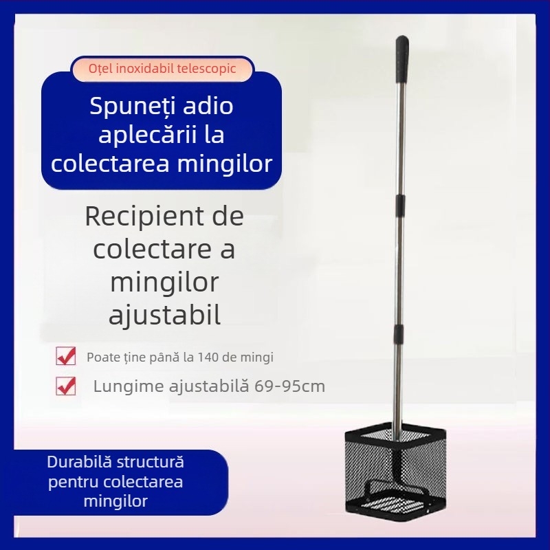 Colector de mingi pentru tenis de masă — portabil, telescopic, plasă; pentru teren de antrenament; acoperire fără unghiuri moarte; coș de colectare a mingilor