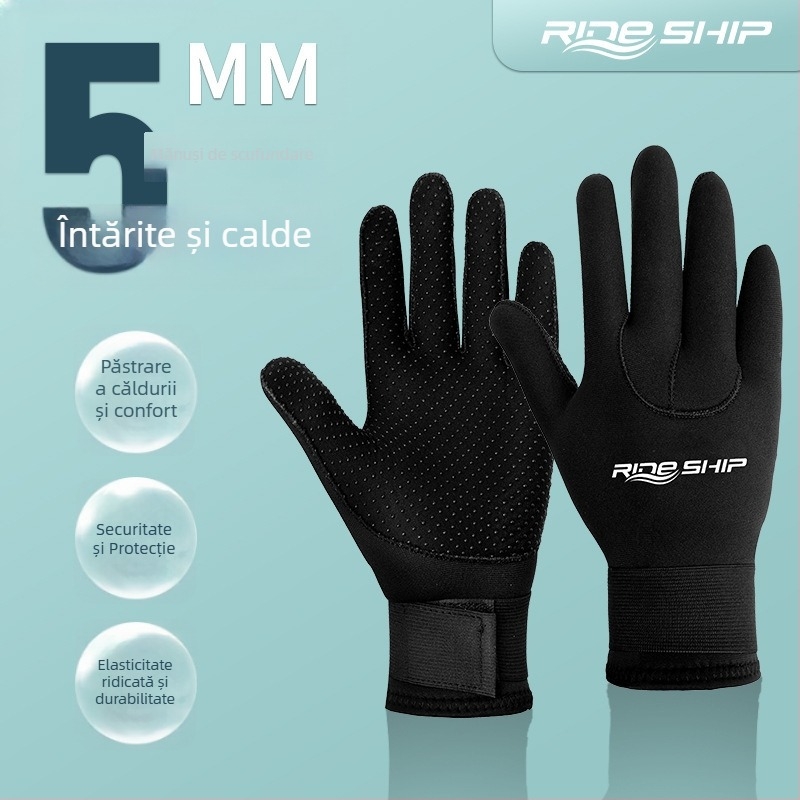 Mănuși de scufundat din nylon, de 5 mm, pentru pescuit, scufundări, înot și snorkeling – rezistente la uzură și zgârieturi