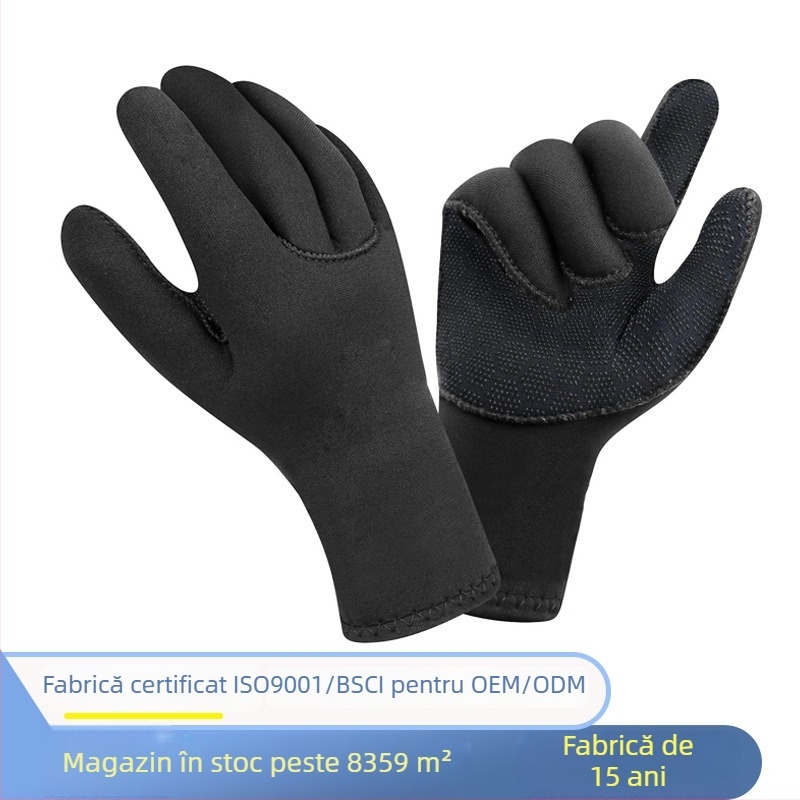 Mănuși de scufundare de 3 mm pentru înot, surfing și snorkeling; aderență antialunecare, potrivite pentru condiții ude și reci
