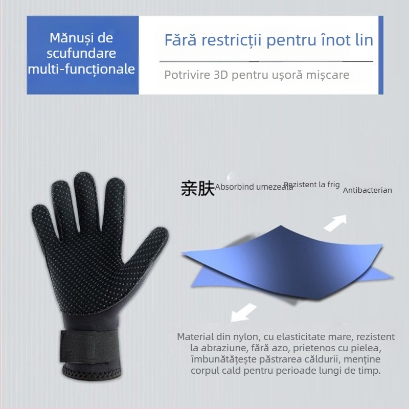 Mănuși de neopren 3mm pentru scufundări și snorkelling – anti-alunecare, anti-zgârietură, rezistente la uzură, calde și rezistente la frig