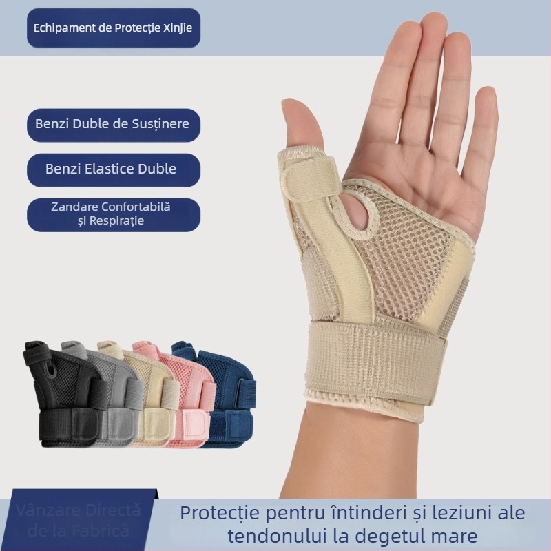 Protecție pentru mână pentru degetul mare – protecție a tecii tendonului, palmă din nylon, bandă de compresie, fixare a degetului