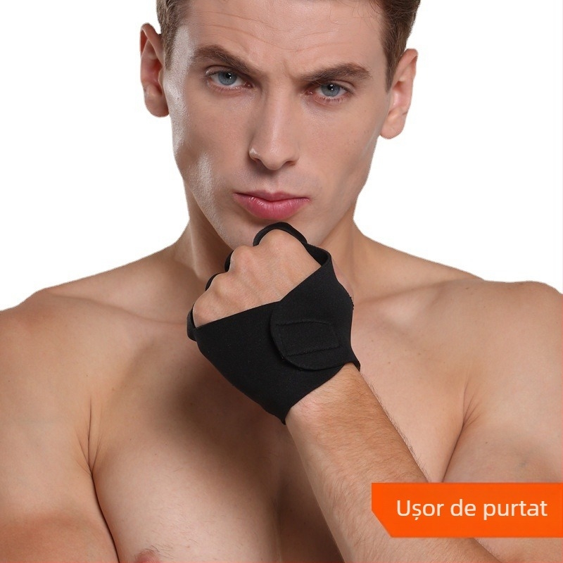 Mănuși pentru fitness în aer liber — design cu deget jumătate, rezistente la uzură, antiaderente, palmă cu amortizare (material: diving material + țesătură poliester)