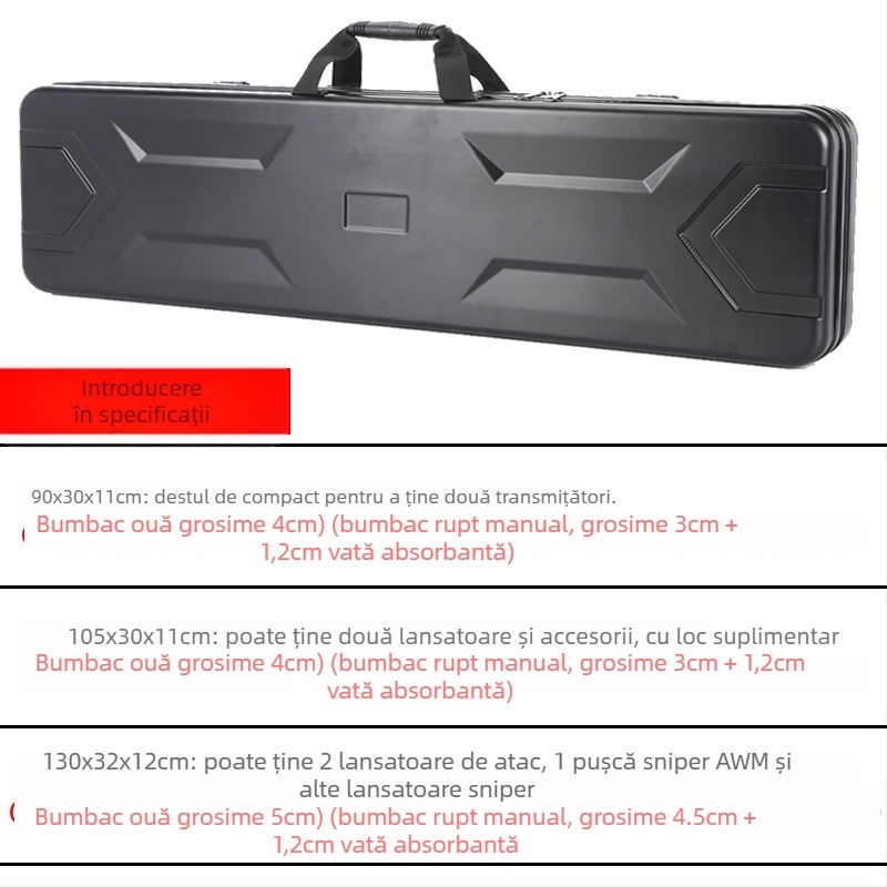 Xinhai Wolf ABS husă pentru arc recurve – design tactic, cu spumă tip egg-crate, impermeabilă